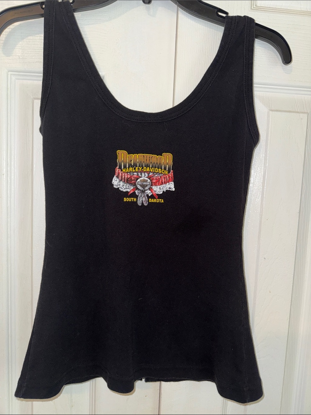 Harley-Davidson Black Tank Top with Yellow & Orange Sunflower Graphic - Picture 3 of 3